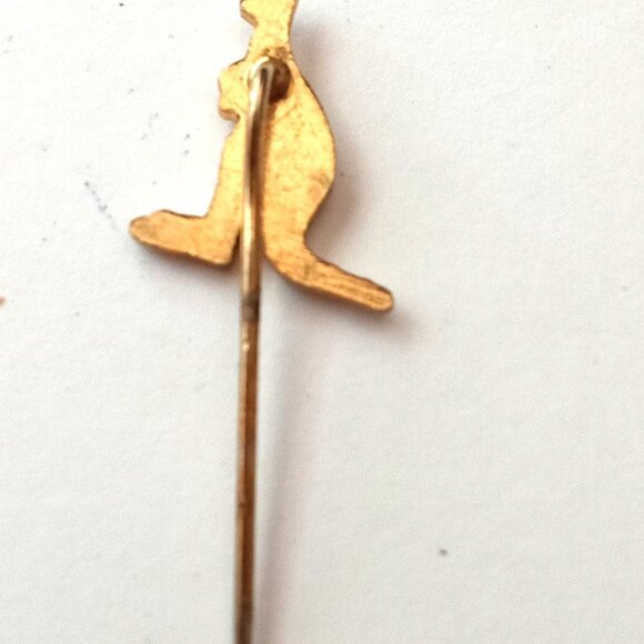 Golden Kangaroo Australia Down Under Pin Antique Pinback Retro Vintage backpack - Picture 11 of 16